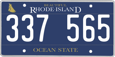 RI license plate 337565