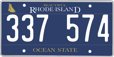 RI license plate 337574
