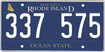 RI license plate 337575