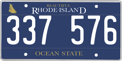 RI license plate 337576