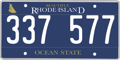 RI license plate 337577
