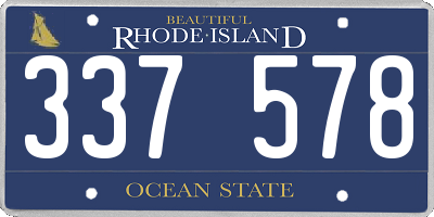 RI license plate 337578