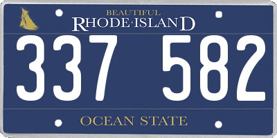RI license plate 337582