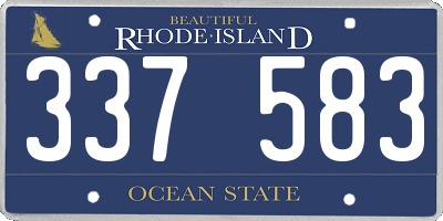 RI license plate 337583