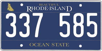 RI license plate 337585