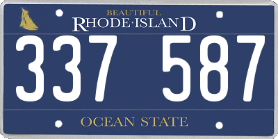 RI license plate 337587