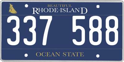 RI license plate 337588
