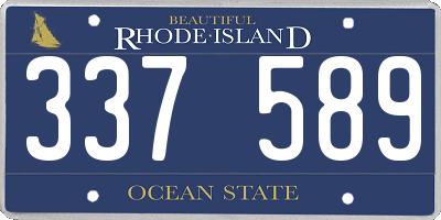 RI license plate 337589