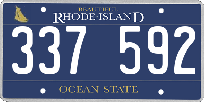 RI license plate 337592