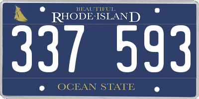 RI license plate 337593