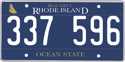 RI license plate 337596