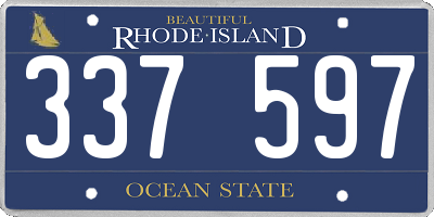 RI license plate 337597