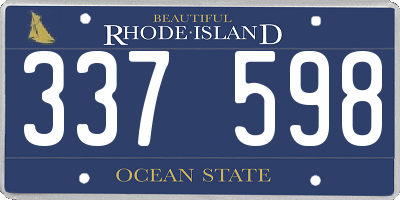 RI license plate 337598