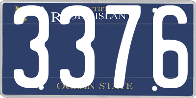 RI license plate 3376