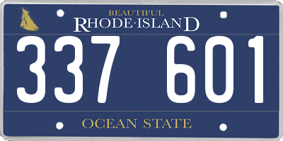 RI license plate 337601