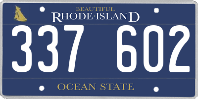 RI license plate 337602