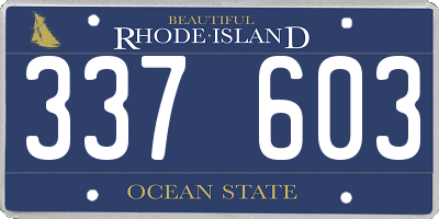 RI license plate 337603