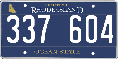 RI license plate 337604