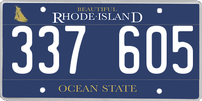 RI license plate 337605