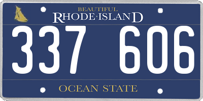 RI license plate 337606