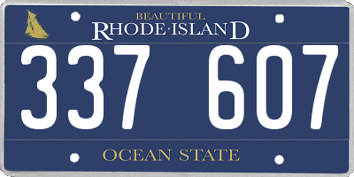 RI license plate 337607