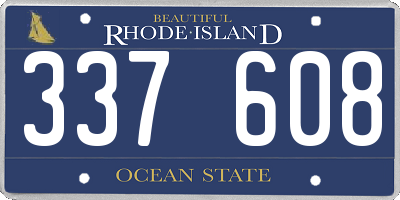 RI license plate 337608