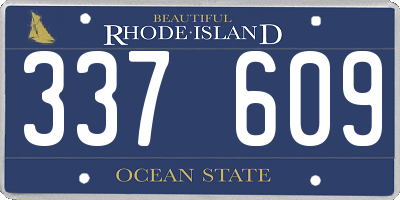 RI license plate 337609