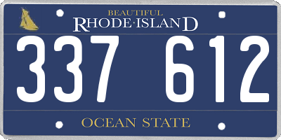 RI license plate 337612