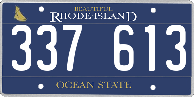 RI license plate 337613
