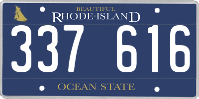 RI license plate 337616