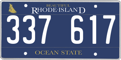 RI license plate 337617