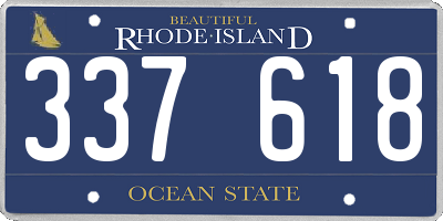 RI license plate 337618
