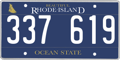 RI license plate 337619