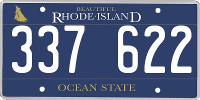 RI license plate 337622