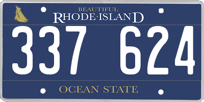 RI license plate 337624