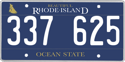 RI license plate 337625