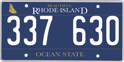 RI license plate 337630