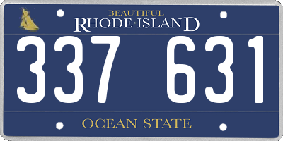 RI license plate 337631