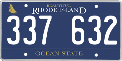 RI license plate 337632