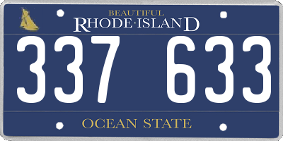 RI license plate 337633