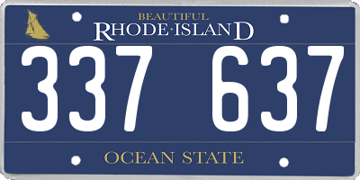 RI license plate 337637
