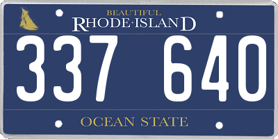 RI license plate 337640