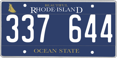 RI license plate 337644