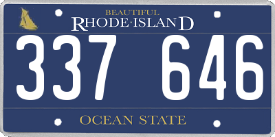 RI license plate 337646
