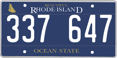 RI license plate 337647