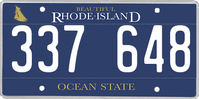 RI license plate 337648