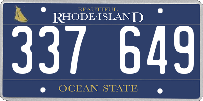 RI license plate 337649
