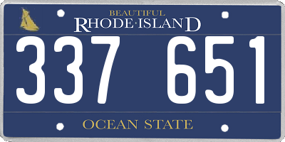 RI license plate 337651