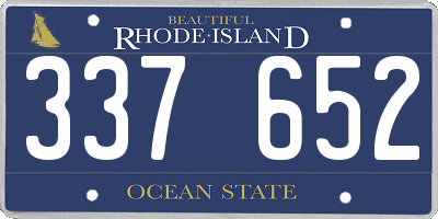 RI license plate 337652