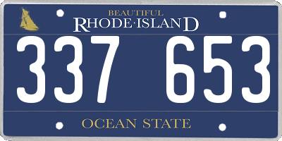 RI license plate 337653
